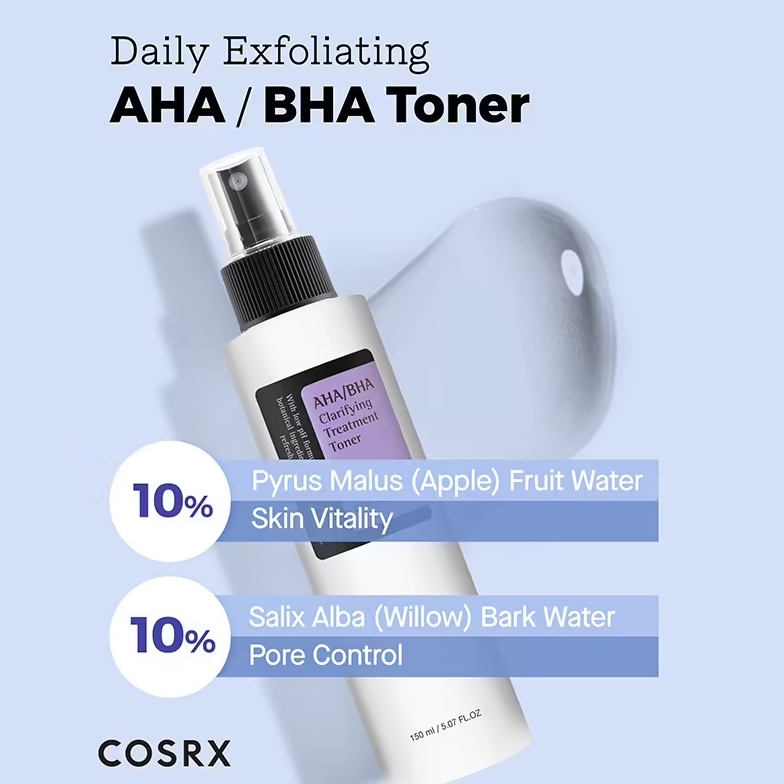 COSRX AHA BHA Clarifying Treatment Toner - 150ml Full Size/AHA BHA Toner/Eksfoliasi Ringan Untuk Semua Jenis Kulit Ori