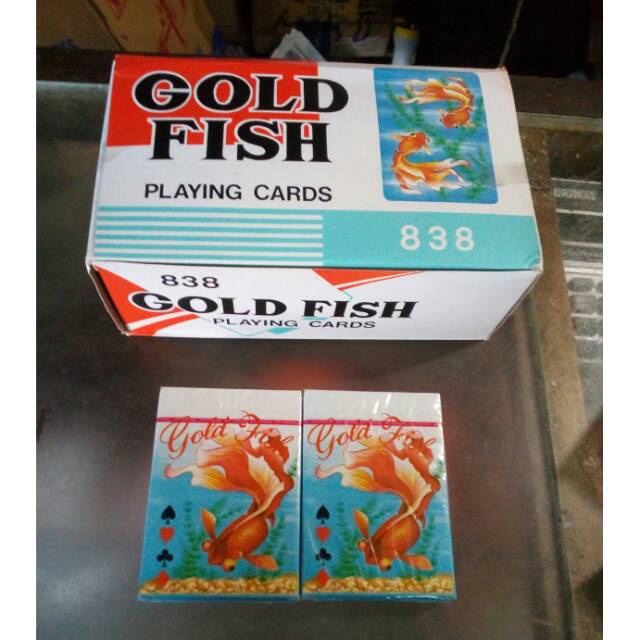 [1 Deck] Kartu Remi Gold Fish Kartu Poker Playing Cards - Random Colour