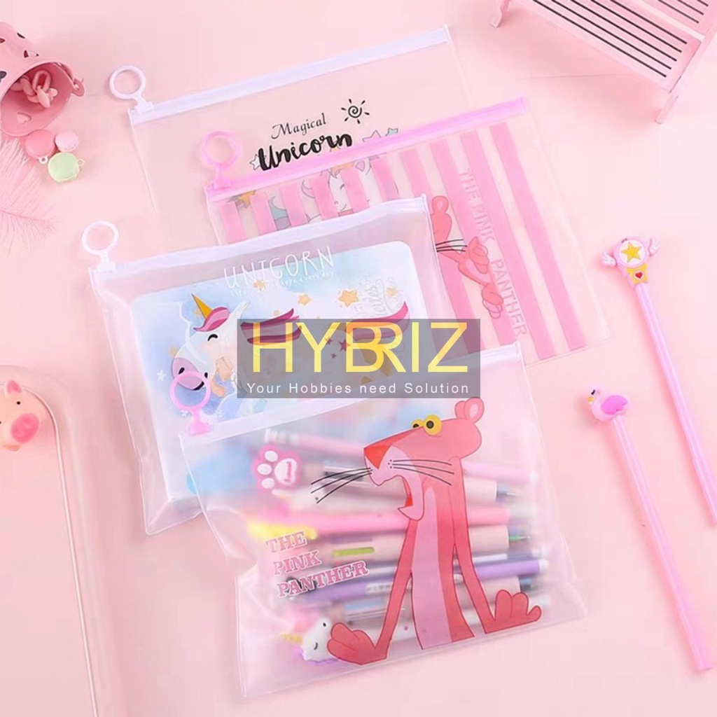 

Zipper Bag Unicorn Pouch Tempat Pensil Transparan Pouch Serbaguna Pencil Case Pouch Tas Kosmetik Transparan Motif