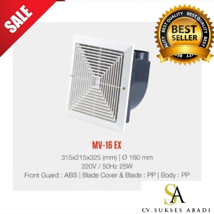 Exhaust Fan MV 16 EX Maspion Termurah Surabaya / MV-16EX Blower Plavon 16EX Kipas Angin Hisap Plafon