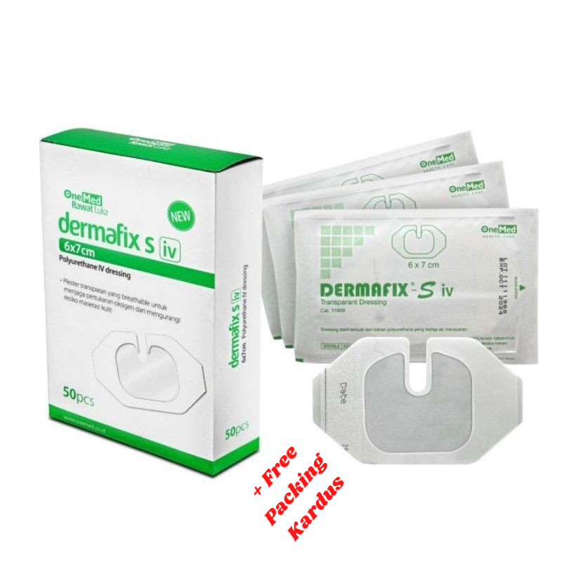 Dermafix S 6x7cm Onemed IV Dressing OneMed Plester Infus Transparan Polyurethane IV Dressing Plester Infus Anti Air One Med
