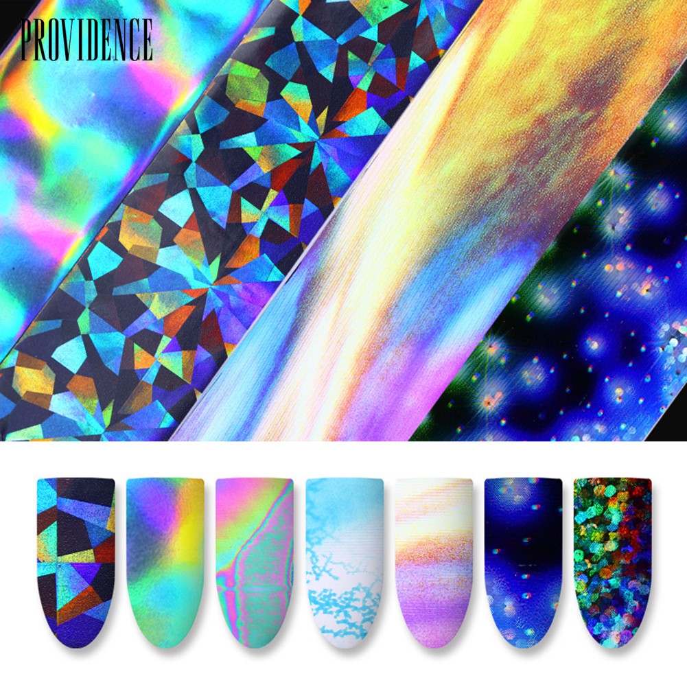 Providence 10Rolls Sparkly UV Gel Nail Art Transfer Foil Stickers Decals DIY Manicure Decor