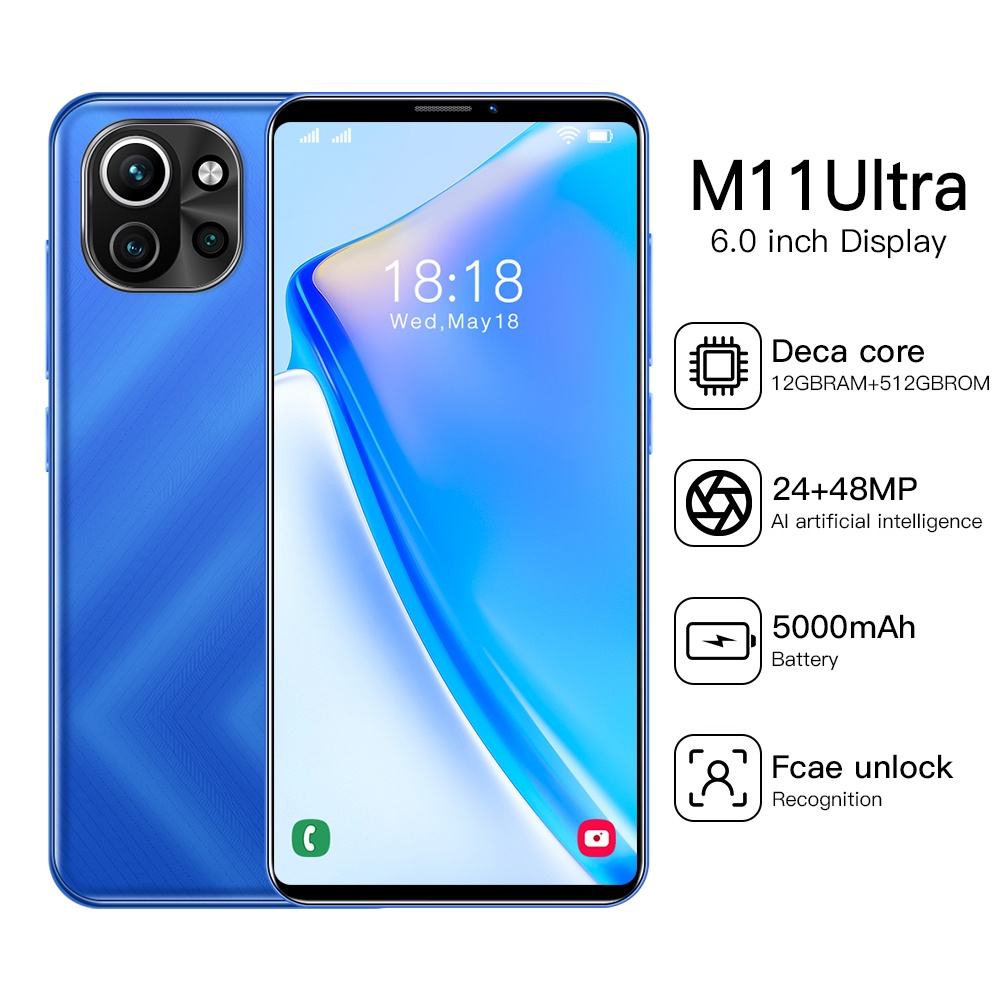 【COD+Pengiriman lokal】 hp murah M11Ultra 5G 6.0Inci Handphone Ponsel Jaminan Kualitas RAM 12GB ROM 5