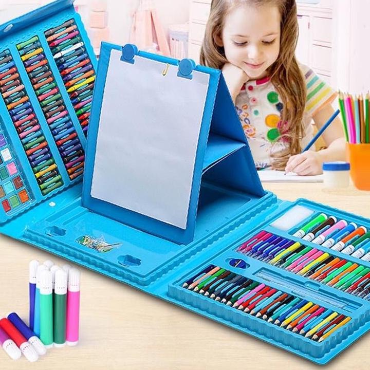 

[PRODUK EWCRH] Crayon Set Drawing 208 pcs/Alat anak melukis dan mewarnai art set 208 pcs KHR