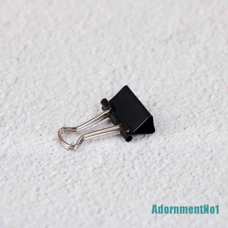 (AdornmentNo1) 12pcs Klip Binder Metal Warna Hitam Untuk Foto / File / Stationery Kantor