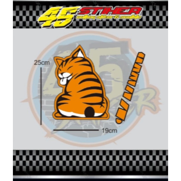 sticker cutting kucing kaca wiper belakang mobil