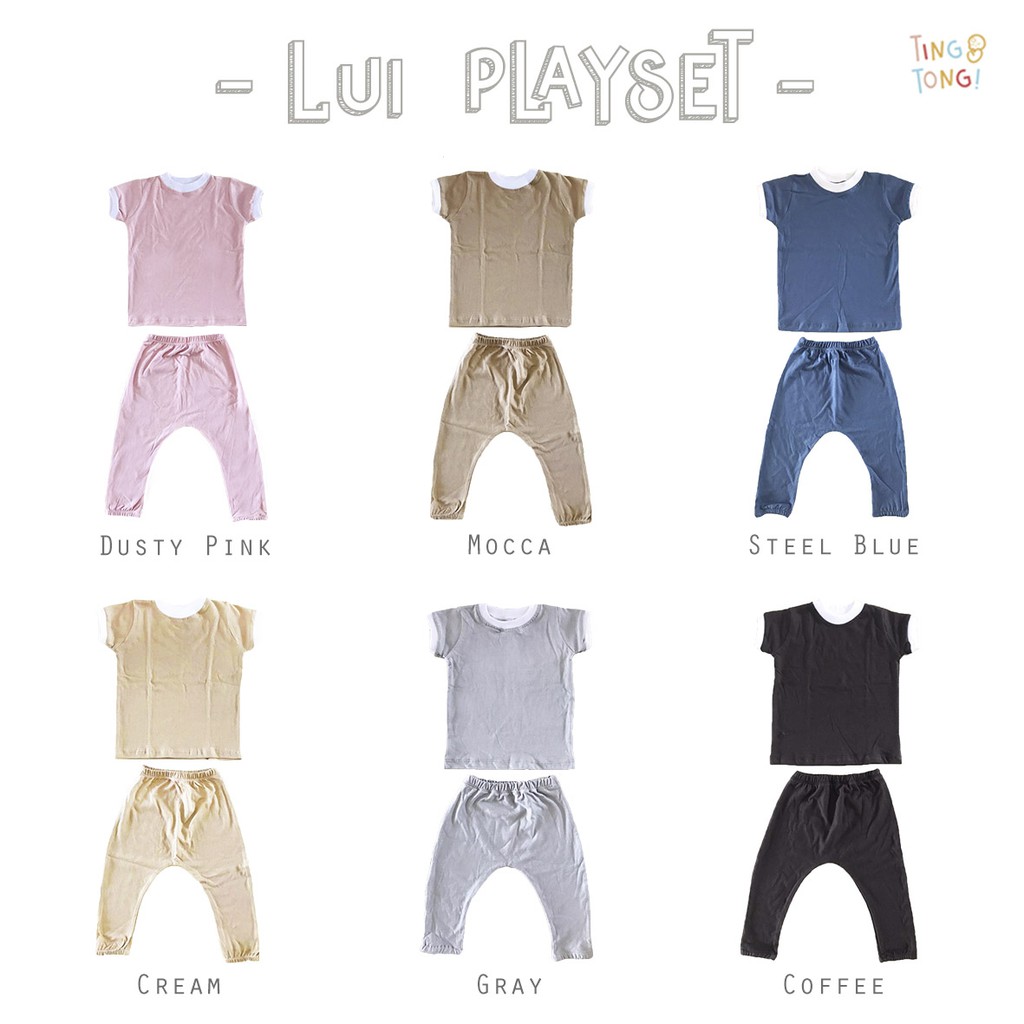 TINGTONG - Lui Playset | Setelan anak bayi - Baju dan Celana Pergi Anak Bayi Cowok Perempuan