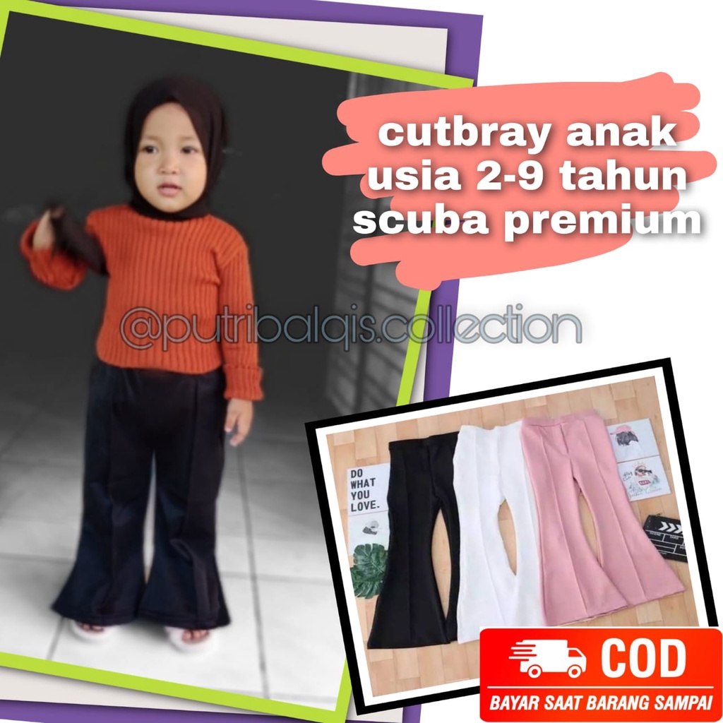 CUTBRAY ANAK SIZE (S) USIA 2 3 4 TAHUN MATERIAL KAIN SCUBA PREMIUM CELANA ANAK SUPER LUCU