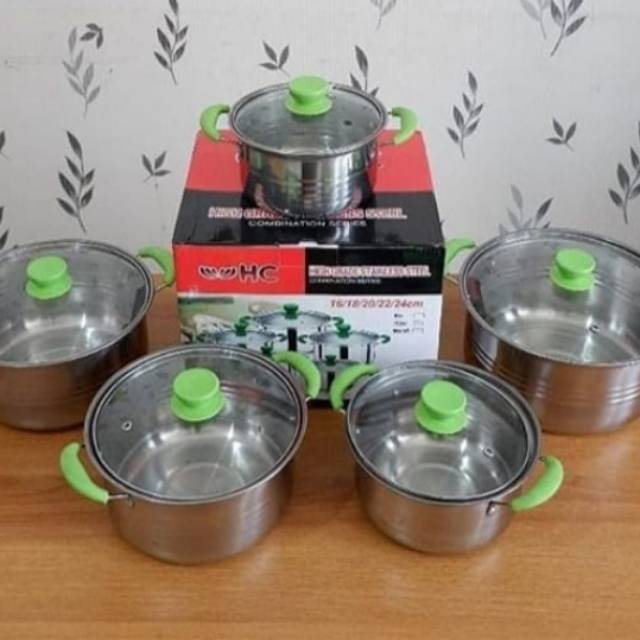 Panci set isi 5 Tutup Kaca
