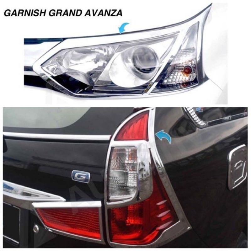 GARNISH LAMPU DEPAN GRAND AVANZA COVER LAMPU DEPAN MOBIL GRAND AVANZA CHROME