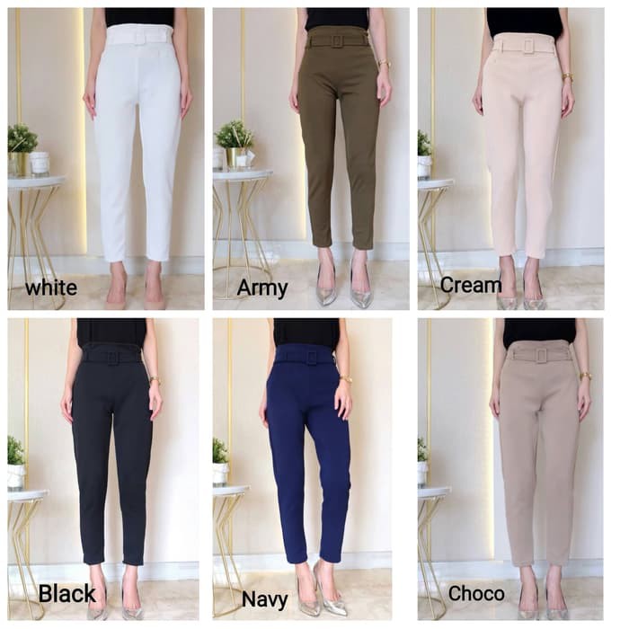 Celana Kain Wanita Stb Twill Pants Sz Stretch Melar Kulot Pants K Na252 Scuba With Belt 1760 Fashi Shopee Indonesia