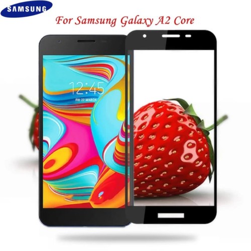 Tempered Glass Samsung Galaxy A2 Core Full Cover Warna - Hitam/ ANTI GORES/TG