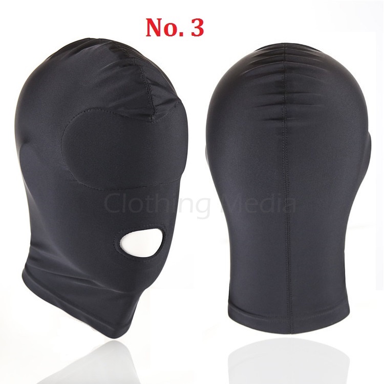 Hood Spandex Warna Hitam Topeng Cosplay Mask Blindfold Elastis Headgear