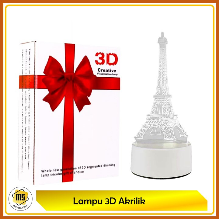 Lampu Tidur Led 3D Akrilik Lampu Hias Transparant