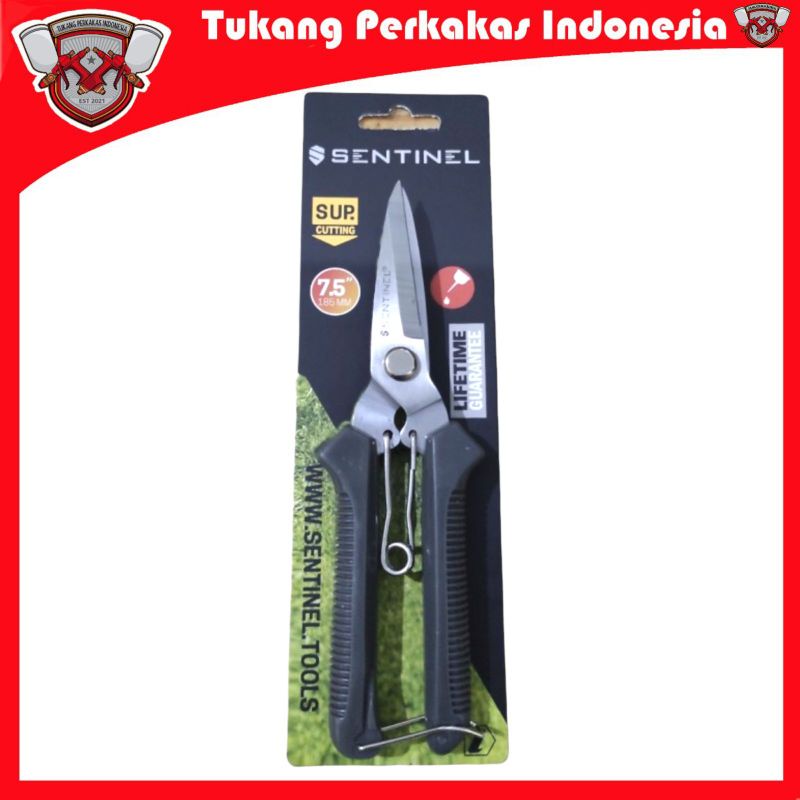 SENTINEL GUNTING SERBA GUNA 8 INCH GUNTING DAHAN  LURUS TAMAN STANLESS