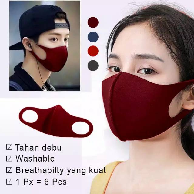 Masker polos scuba / masker non medis / masker anti debu 1 lusin 49ribu