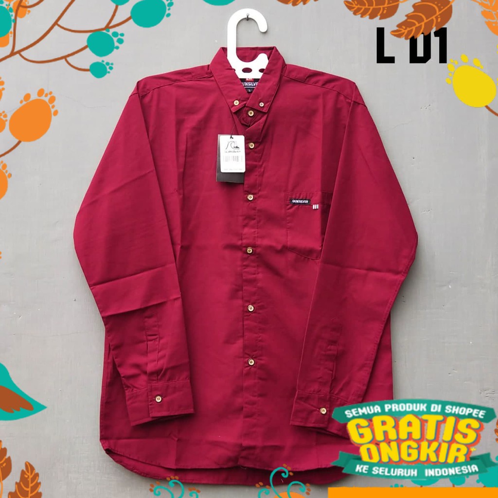 HEM ATASAN KEMEJS / Kemeja pria panjang distro L / hem bapak panjang L /kemeja pria polos panjang / 