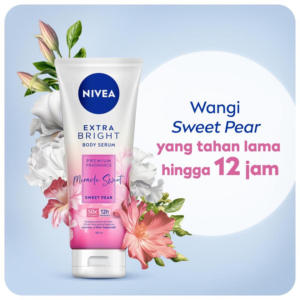 NIVEA Body Serum Extra Bright Premium Fragrance Miracle Sweet 180ml - Cerah &amp; wangi parfum premium tahan 12 jam