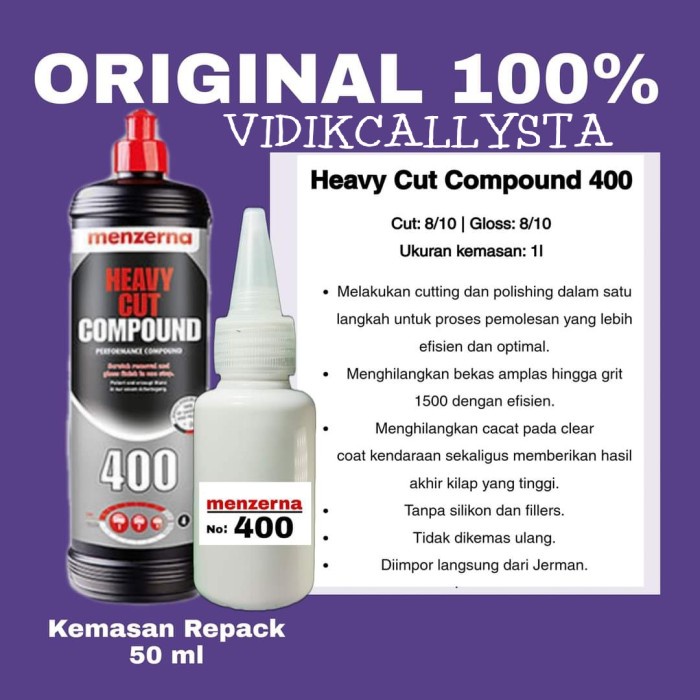 MENZERNA COMPON SUPER HEAVY CUT COMPOUND 300 400 1000 REPACK ORI