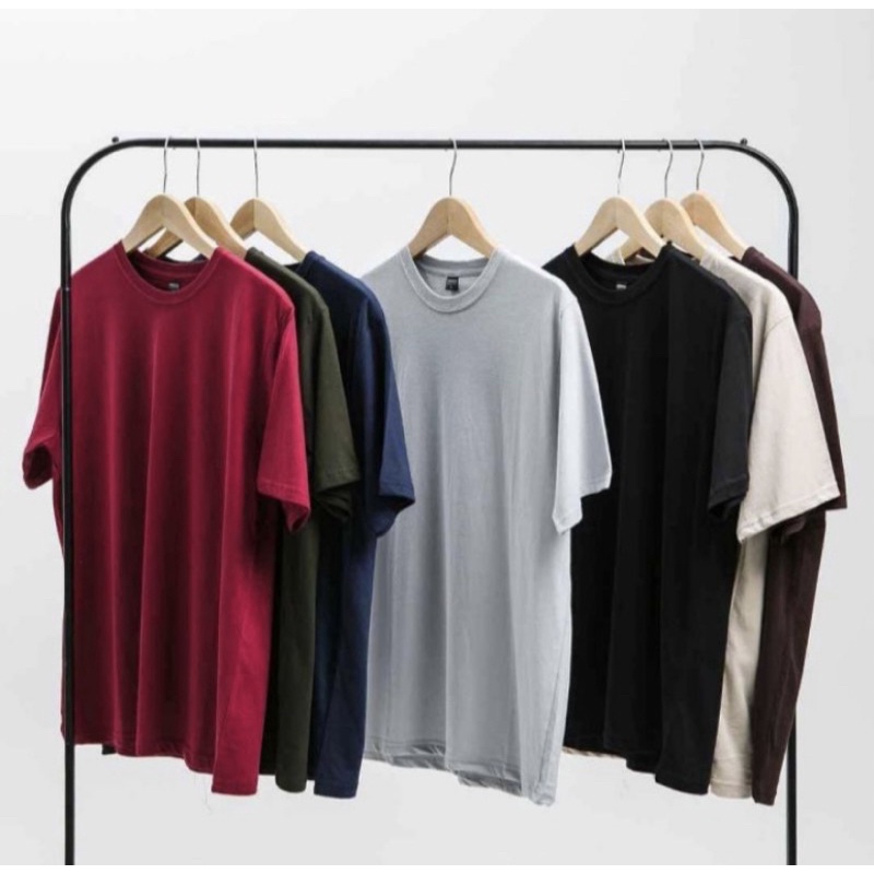 Kaos polos 100% Cotton Combed 30S lengan pendek untuk pria dan wanita murah