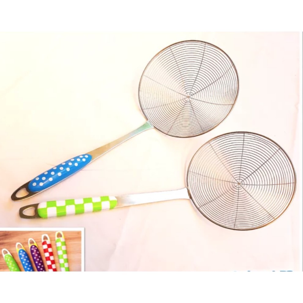 Saringan Serok Stainless Motif Polkadot - Dadu MURAH