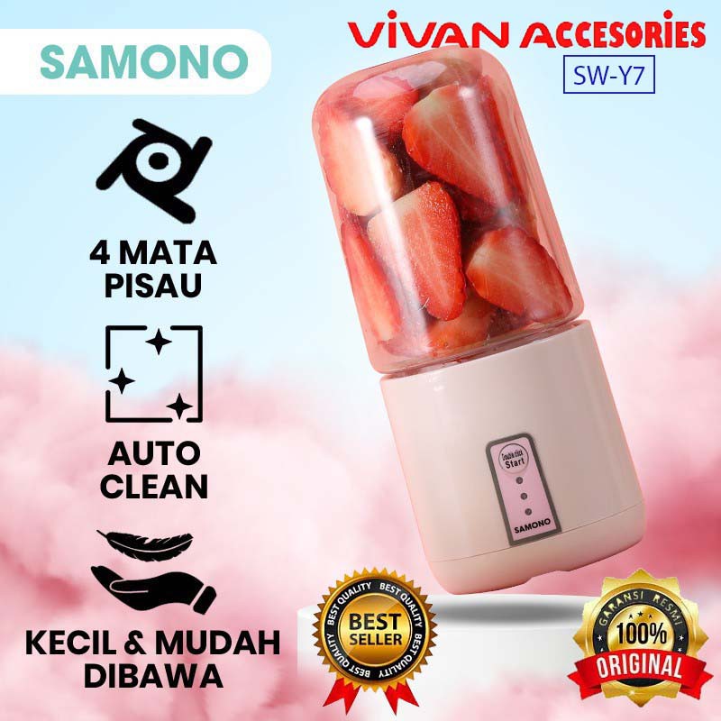 Samono SW-Y7 food grade material Portable Blender with 3 mode charging pink