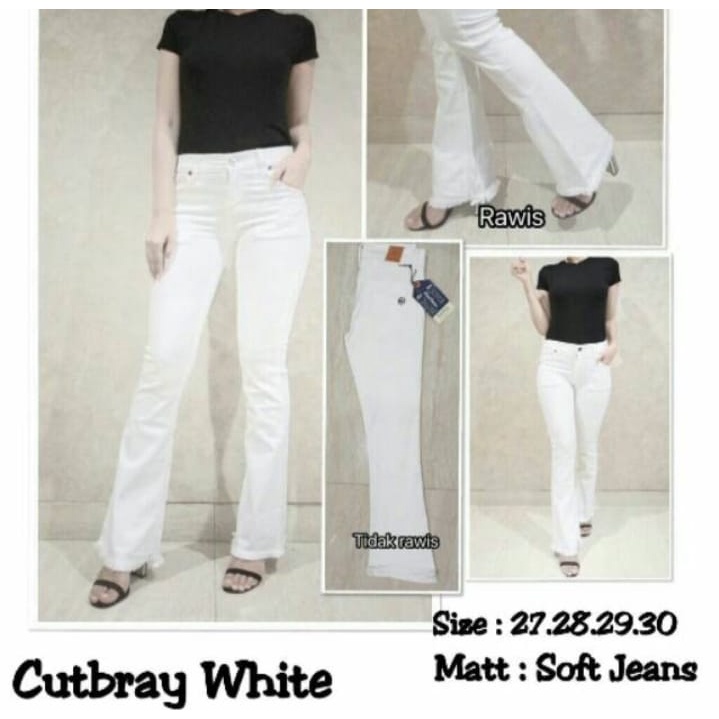 CELANA JEANS PUTIH CELANA JEANS PUTIH CUTBRAY PUTIH MURAH CELANA WANITA PUTIH - MY09