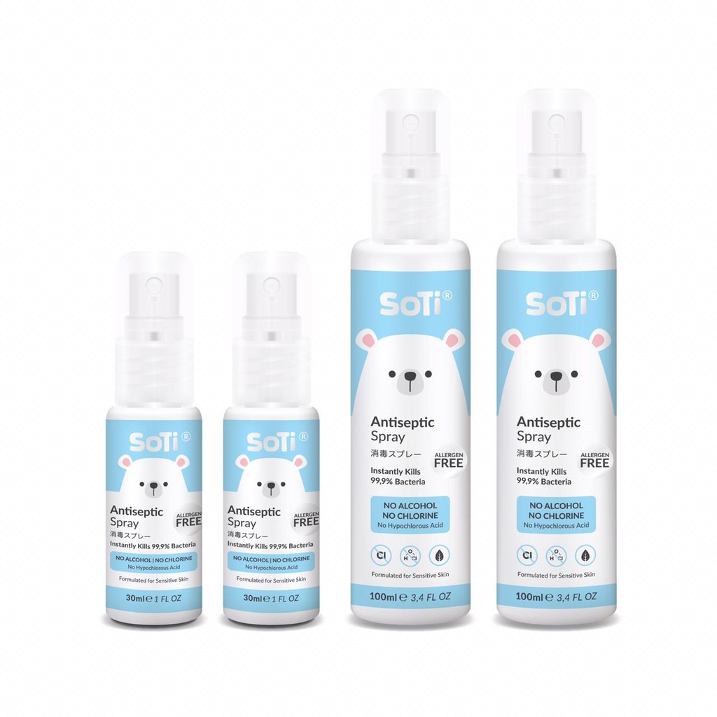 

SOTI® Antiseptic Spray Family Protect (2pcs 30ml dan 2pcs 100ml)