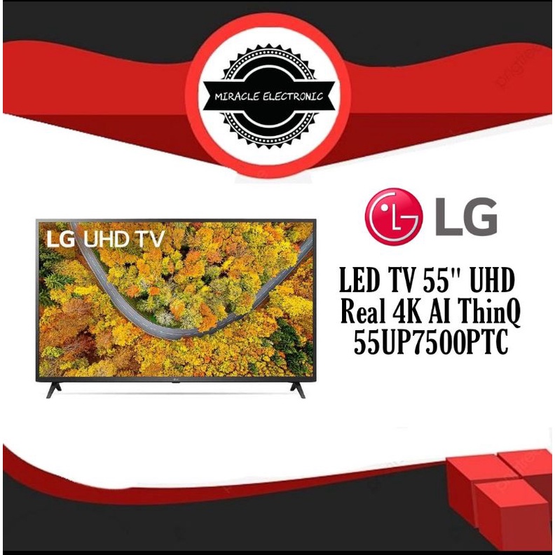 LG 55UP7500PTC - LED Smart TV 55 inch AI ThinQ 4K UHD 55UP7500