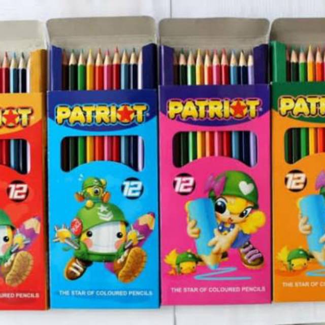 

[DUNIA ATK]Pensil warna 12 warna panjang dan pendek patriot