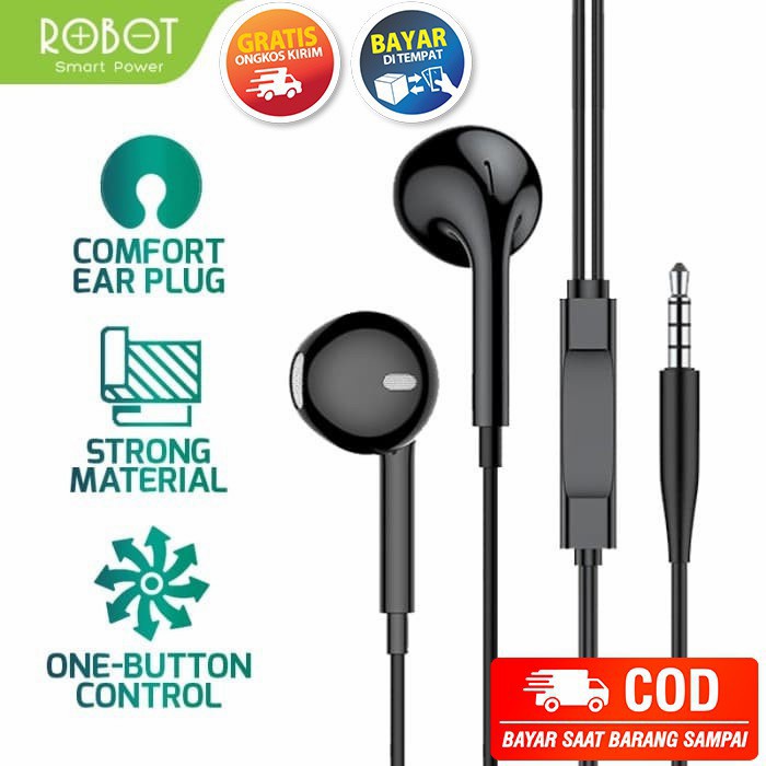 HEADSET ROBOT RE10 HEADSFREE ROBOT RE10 EARPHONE ROBOT RE10