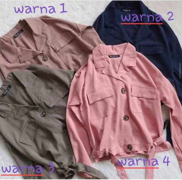 Atasan Blouse Top Hem berkancing / Plain Blouse TOP Selebgram termurah