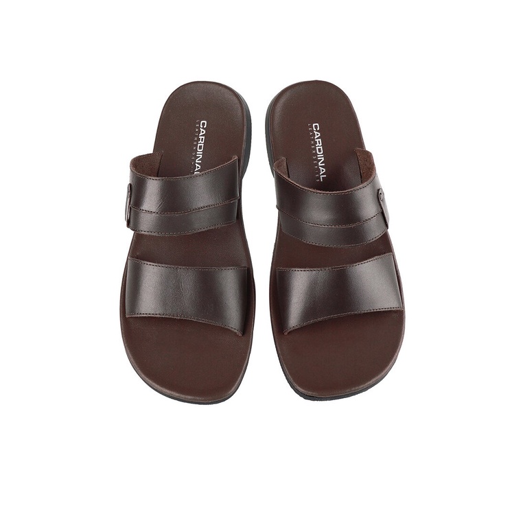 SANDAL SLIDE KULIT PRIA CARDINAL ORIGINAL CASUAL TERBARU COKLAT CA03