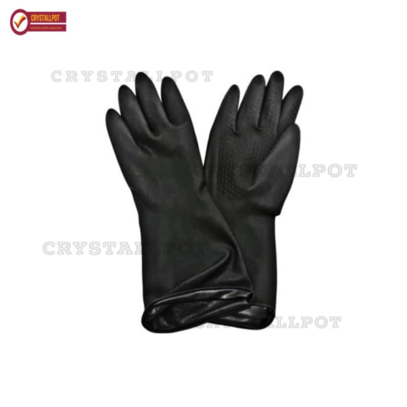 sarung tangan karet latex hand gloves untuk berkebun - KENMASTER HITAM