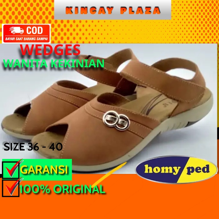 Trend Sandal Wedges Wanita branded Merk HOMYPED Danish TN33 Terkenal yang Bagus dan Murah Terbaru Or
