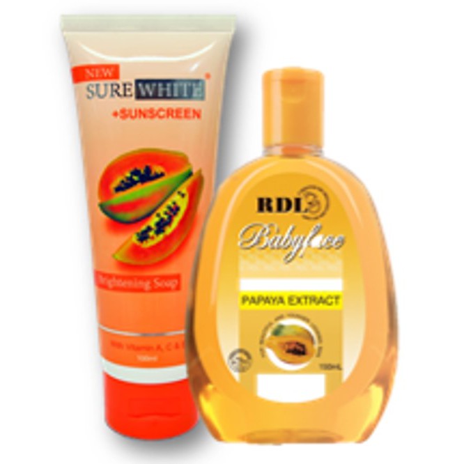 SUREWHITE FACIAL FOAM PAPAYA 100ML - RDL CLEANSER PAPAYA 150ML