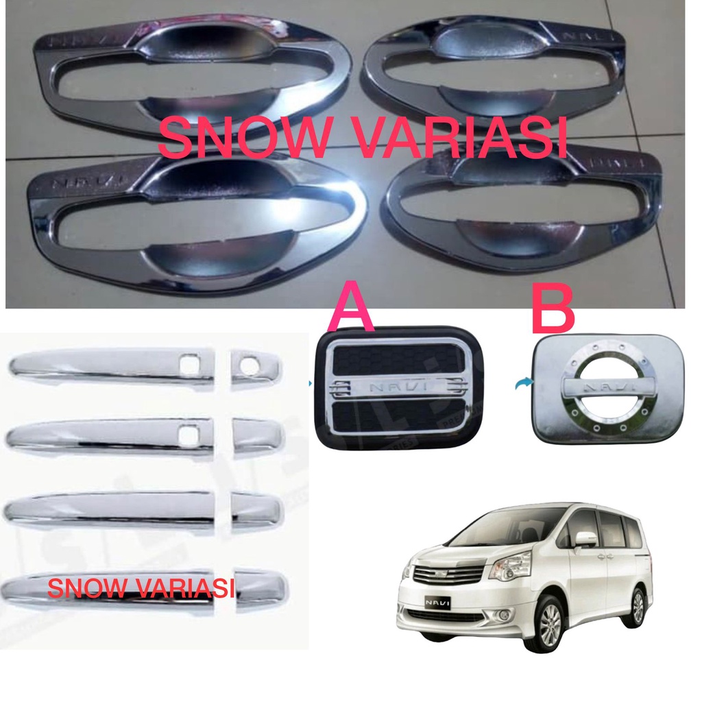 Paket Outer Handle Tank Cover Toyota Nav1 Nav 1 Hitam Chrome JSL