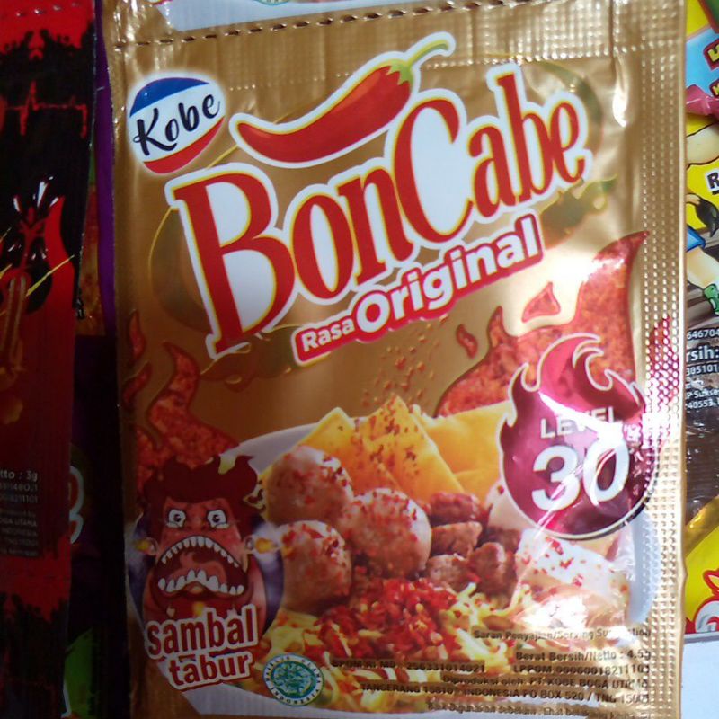 Kobe Bon Cabe Boncabe Cabai Bubuk Sambal Tabur Level 30 Original