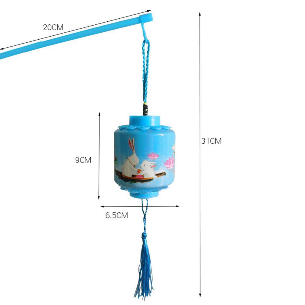 [Elegan] Led Light-emitting Lantern Portable Gaya Cina DIY Kerajinan Tangan Kartun Hewan Kelinci Lentera Gantung Kertas Bulat Lampion Mid Autumn Lamp