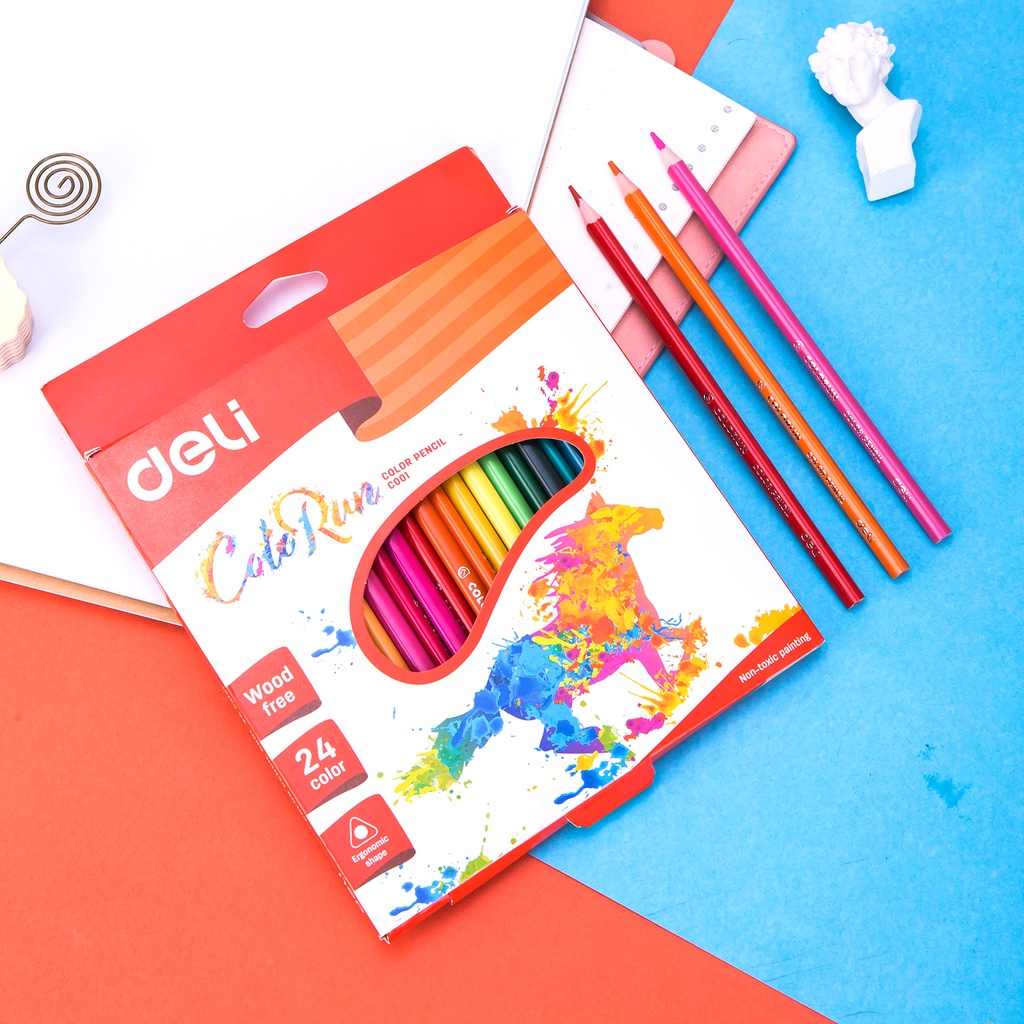 

MYSTYLE DELI PENSIL WARNA 12/24 WARNA ALAT GAMBAR BENTUK ERGONOMIS WARNA CERAH EC00100 EC00120 ALAT MEWARNAI