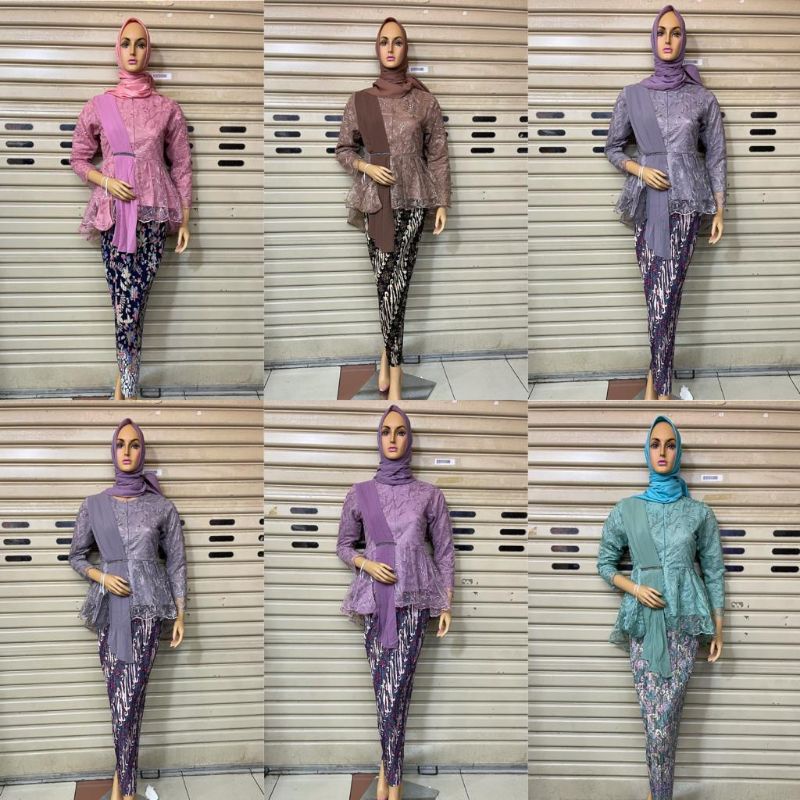 Fanstore Set Kebaya Slendang Tulle Mutiata Baju Kondangan Wanita