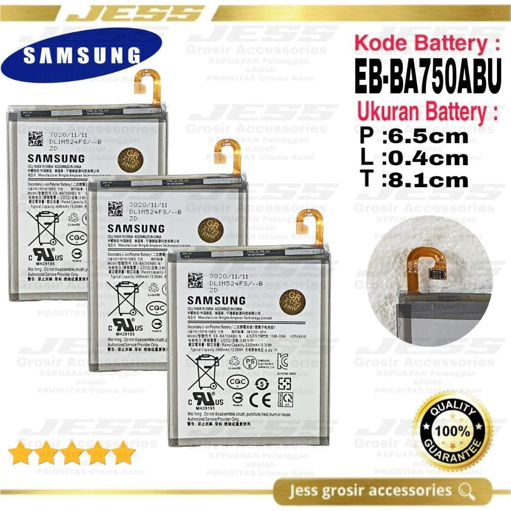 Baterai Battery Original Samsung Galaxy M10 &amp; M105F &amp; SM-M105F &amp; A10 &amp; A105F &amp; SM-A105F &amp; A7 2018 &amp; A750 &amp; SM-A750G Kode Batre EB-BA750ABU &amp; EB-BA750ABN