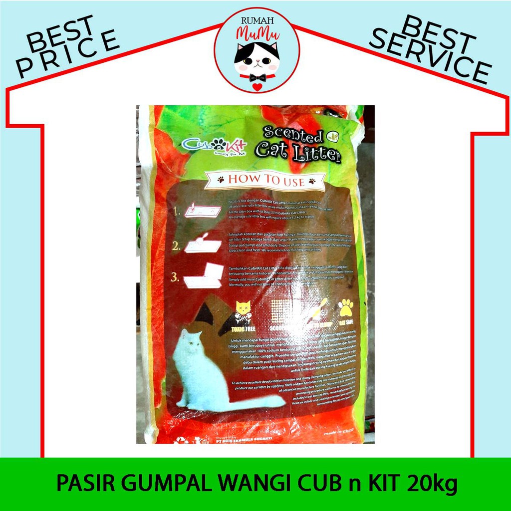 PASIR KUCING GUMPAL WANGI TERLARIS CUB n KIT/ TATAPET 20KG KHUSUS GOSEND GRAB