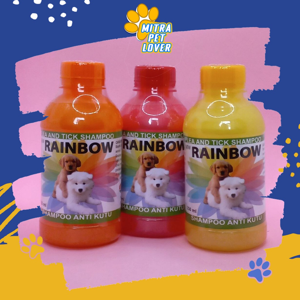 SHAMPO ANTI KUTU ANJING - RAINBOW ANJING 250 ML SHAMPOO ORGANIK ORIGINAL - AROMA BUNGA KRISAN MENGHALUSKAN MELEMBUTKAN BULU DOG PUPPIES HARUM MURAH PET ANIMAL HEALTHCARE AND VETERINARY TAMASINDO OBAT DAN VITAMIN HEWAN BINATANG PELIHARAAN MITRAPETLOVER