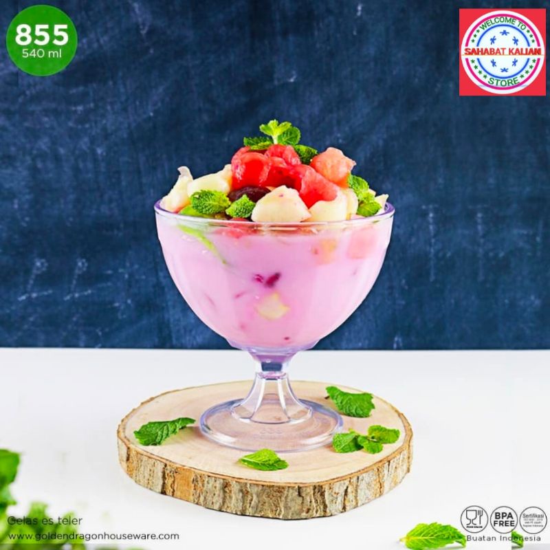 (6 GELAS) GELAS ES TELER GOLDEN DRAGON 855 540ML