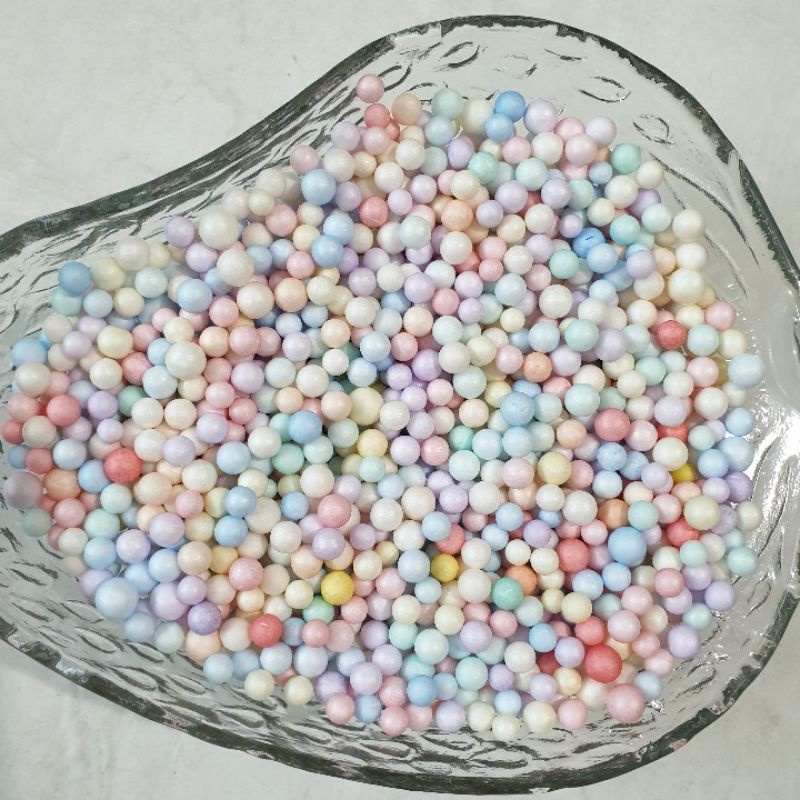 Gabus kecil/Macaron Foam Ball Campur Warna Per 25 Gram