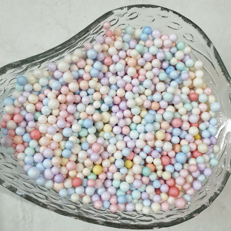 Gabus kecil/Macaron Foam Ball Campur Warna Per 25 Gram