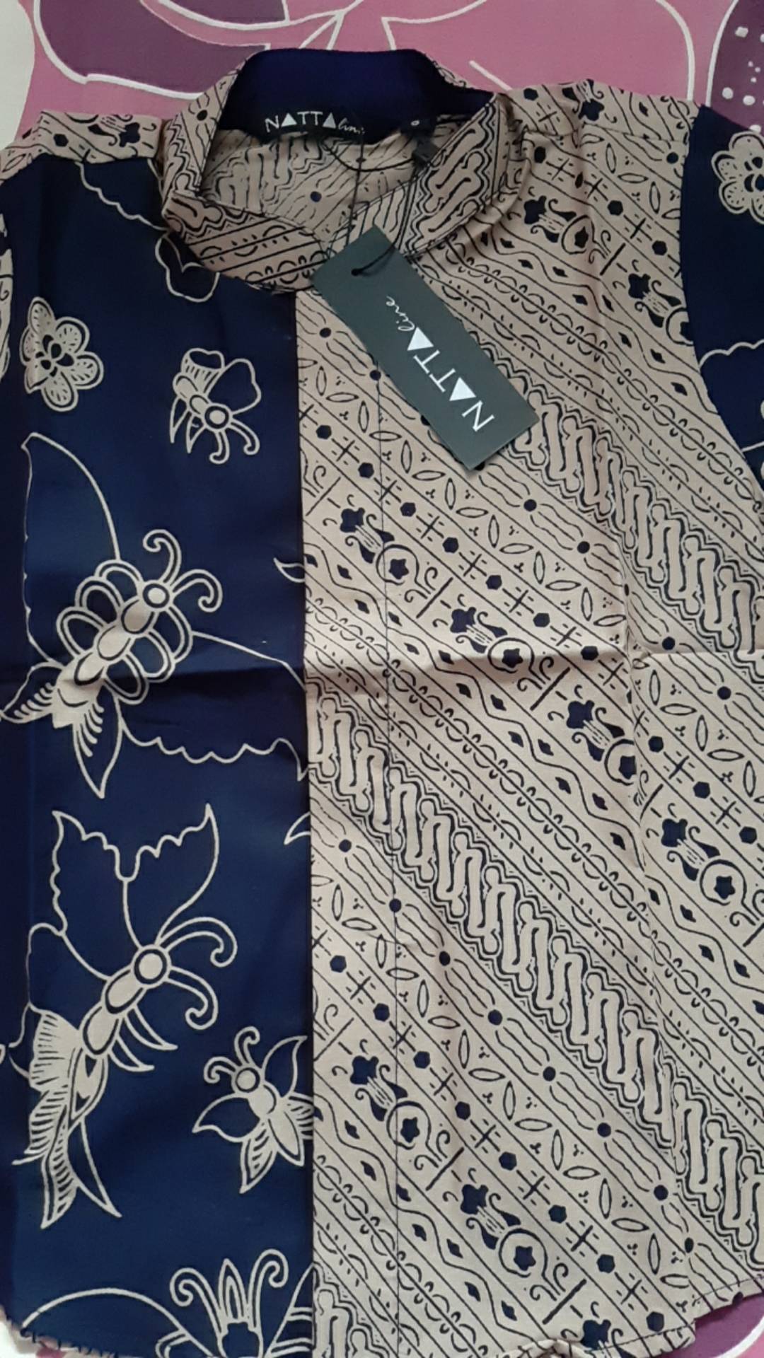 Kemeja Koko Batik Anak Lawasan Lengan Pendek Kombinasi Motif By Nattaline