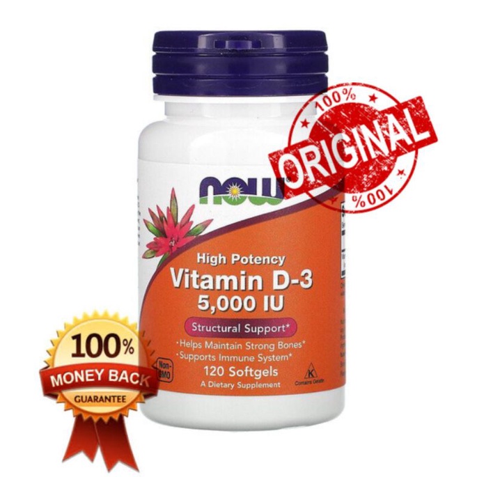 Now Vitamin D3 5000 IU Original 100% Import USA 5000IU