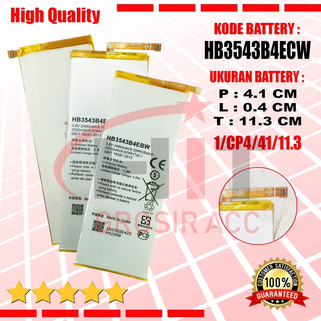 Baterai Battery HB3543B4EBW For Huawei Ascend P7